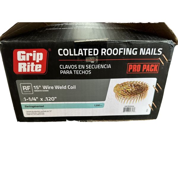 GRIP-RITE 1 in * 120 WIRE COIL ROOFING NAILS 15 DEGREE GRC