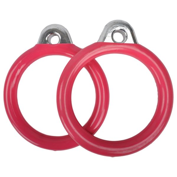 Swing Set Stuff Inc. Commercial Round Trapeze Rings with SSS Logo Sticker Playground Attachment, Pink