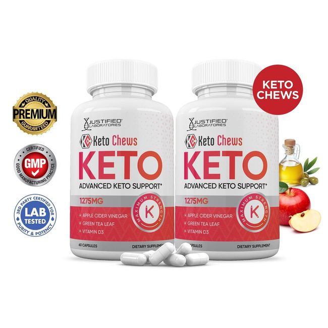 Keto Chews Keto ACV Pills 1275 MG Stronger Than Gummies Keto Support 2 Bottle