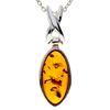 925 Sterling Silver & Baltic Amber Celtic Designer Pendant GL278