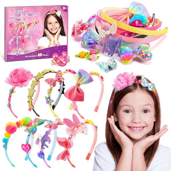 Anginne Girls Toys Age 3-12, Girls Hair Accessories 4-10 Year Old Girls Gifts Toys for 4-10 Years Old Girls Arts and Craft Kits for Kids Toys Gifts