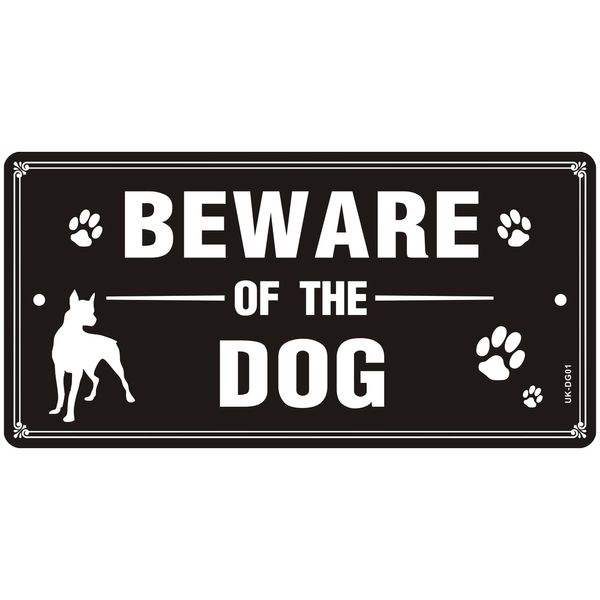 Beware of the Dog Sign Reflective Aluminum, Beware of the Dog Sign Metal 15x30cm Dog Warning Signs Beware of the Dog Sign Outdoor Waterproof, UV Resistant, Durable