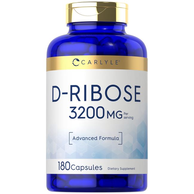 D-Ribose Capsules 3200mg | 180 Count | Vegetarian, Non-GMO | by Carlyle