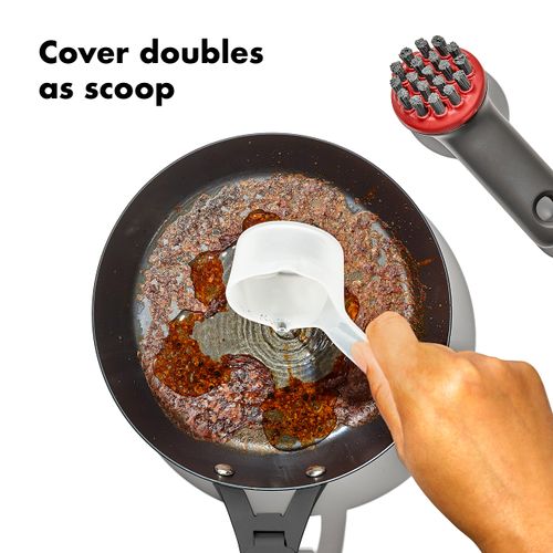 OXO Outdoor Heavy Duty Cast Iron Brush with Cover,Red/Grey