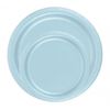 24 Plates 7" Paper Dessert Plates Wax Coated - Light Blue