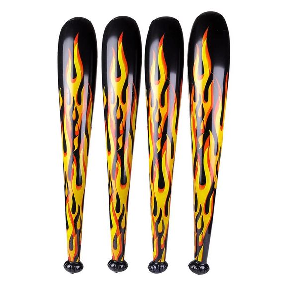 Inflatable Baseball Bats - 4 Pieces (Huge - 42 Inches) (Fire Flame) Party Favor for Kids and Adults Birthday Party, Sports Theme Activities and Good Old Fun! (Fire Flame)