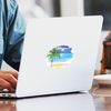 CafePress Beach Scene Sticker Oval Car Bumper Sticker