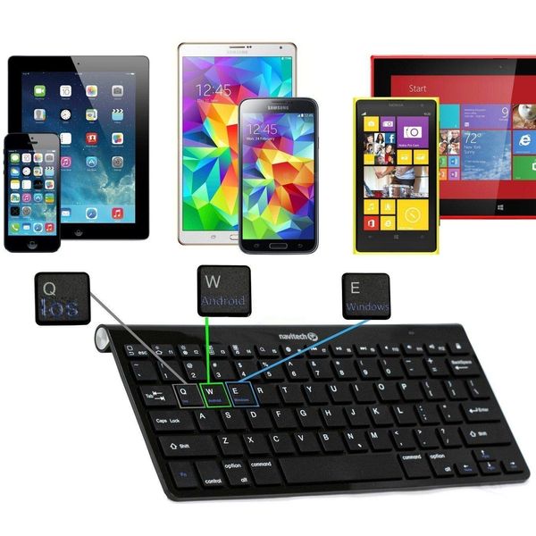 Navitech Wireless Bluetooth Multi OS Keyboard Compatible With The NeoCore N1 10.1" Google Android Tablet PC
