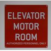 Elevator Motor Room Sign (Red,10X10,Aluminium Rust Free)