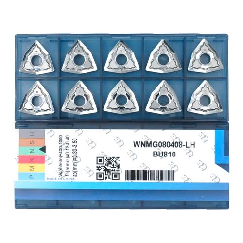 CDBP CNC Carbide Inserts for Aluminum WNMG432LH Wnmg080408 for Turning Cutting Aluminum Inserts, fit to Finishing Aluminum Metal Lathe Cutting, 10PCS