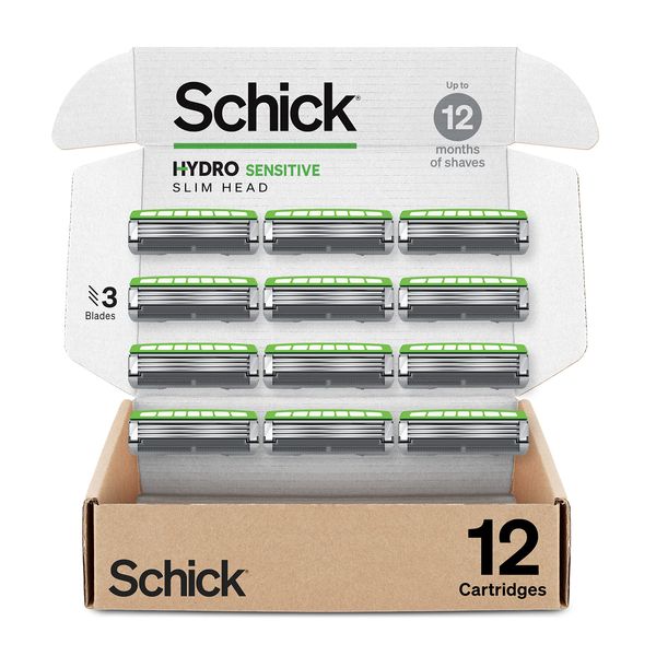 Schick Hydro Slim Head Sensitive Refills — Schick Razor Refills for Men, Men’s Razor Refills, 12 Count