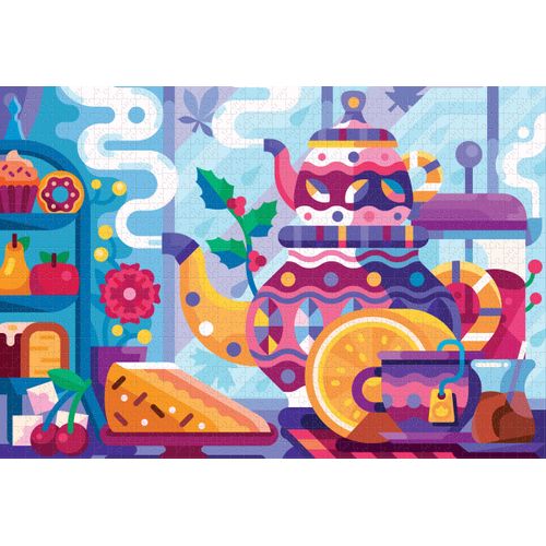 Goliath Alex Krugli: Tea Party 1000-Piece Puzzle - Completed Size 26.75 x 18.26 Inches - Ages 12 and Up