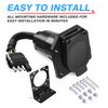 MICTUNING 4-Way Flat to 7-Way Round Blade Trailer Adapter Wiring Plug Connector with Mounting Bracket