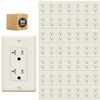 50pack Ivory Outlet Socket, Decora Duplex Receptacle, 20 Amp 125 Volt With Plate