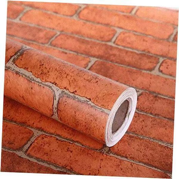 17.71" X 118" Decorative Wallpaper Self-Adhesive 17.71" x 9.8ft Red Brick