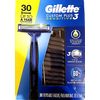 Gillette Custom Plus3 Sensitive Disposable Razors 30 ct with Enhanced LUBRASTRIP