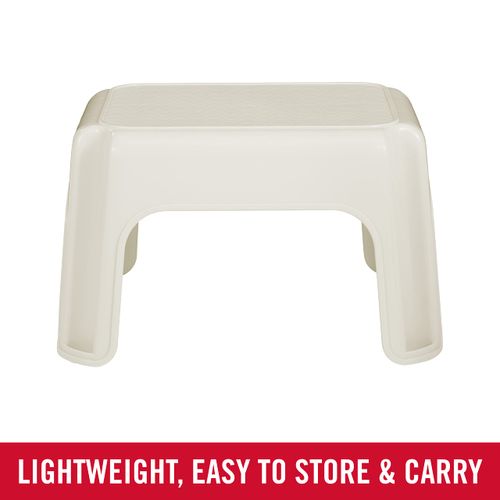 Rubbermaid Roughneck Step-Stool, Bisque, Lightweight, Holds up to 300 pounds, Ideal for Kitchen-Bath, Skid-Resistant