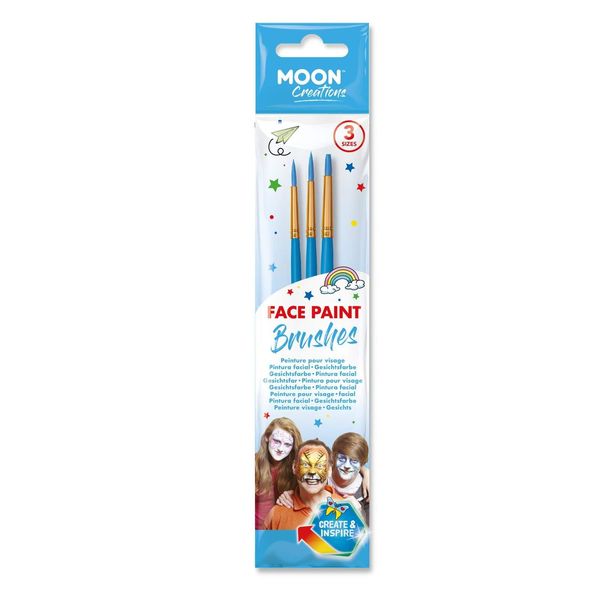 Face Paint Brushes by Moon Creations (Blue Brush Set)