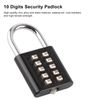 WGFOIP Push Button Padlock, 10 Digit Combination Padlock Weatherproof Code Pad Lock for School, Gym Locker, Cabinets