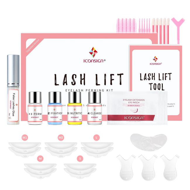 ICONSIGN Lash Lift Kit(2nd Generation), Professional Semi-Permanent Curling Eyelash Perm Kit Suitable for Salon & Home Use