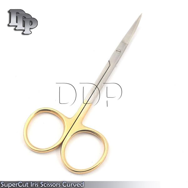 2 Pcs Super Cut IRIS Scissors 4-1/2" Curved ENT Ear Eye Surgical Instruments 