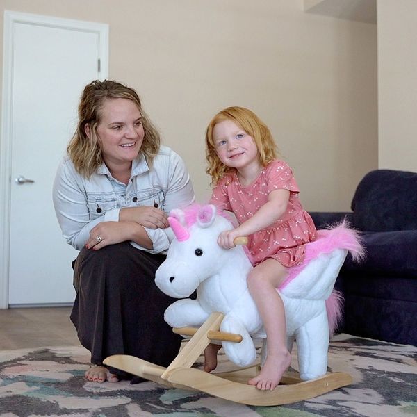 Plush Ride on Horse, Interactive Unicorn Toy Pretend Play Toy for Toddlers