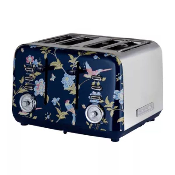 Laura Ashley 4 Slice Toaster Elveden Blue Silver