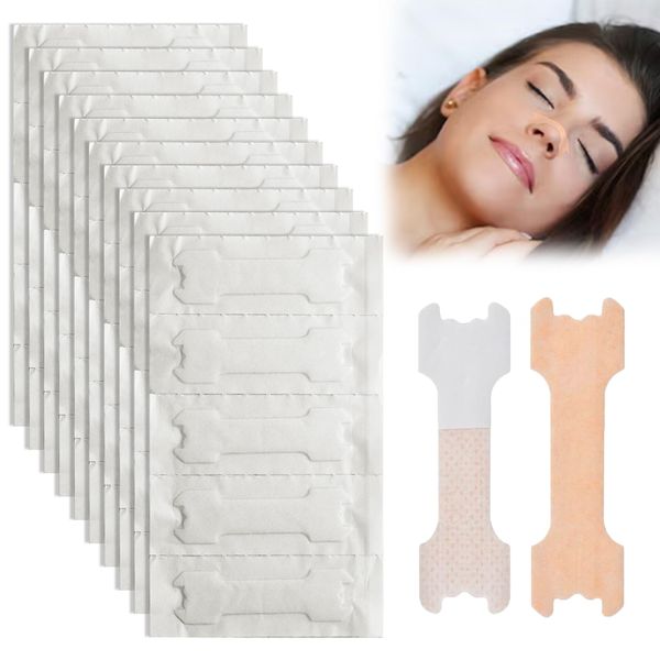 100 Pcs Nasal Strips Anti Snoring Devices Nose Strips Relieves Nasal Congestion Stop Snoring Improves Sleep Breathe Through Your Nose for Sports and Sleep Drug-Free Residue-Free