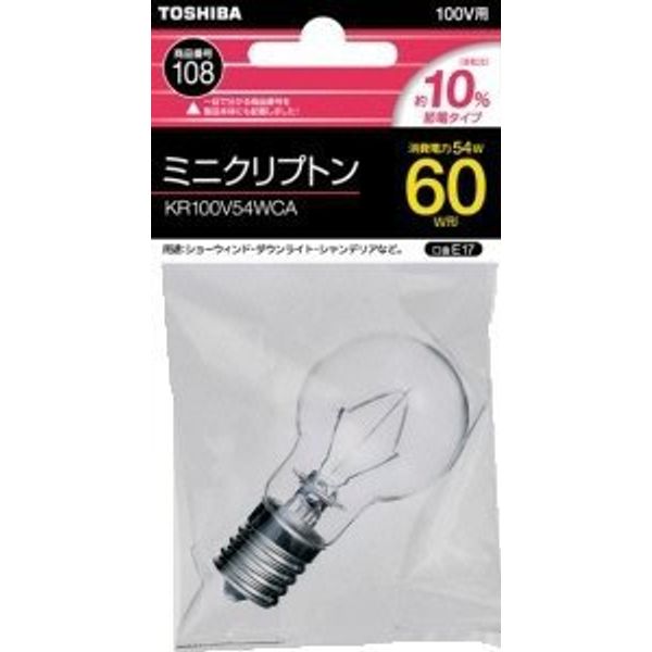 Toshiba Lighting & Technology Mini Krypton Light Bulb E17 60W Shape, Clear