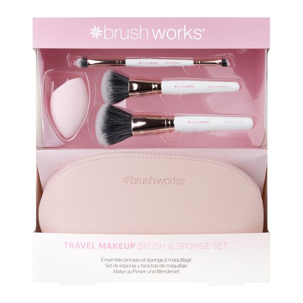Brushworks Travel Makeup Brush & Sponge Set