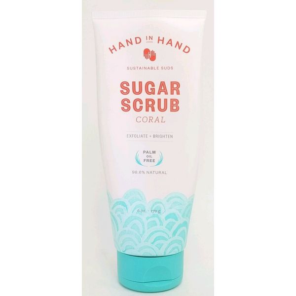 Hand in Hand Sugar Scrub Coral Exfoliate Brighten Skin New 6 oz Sealed