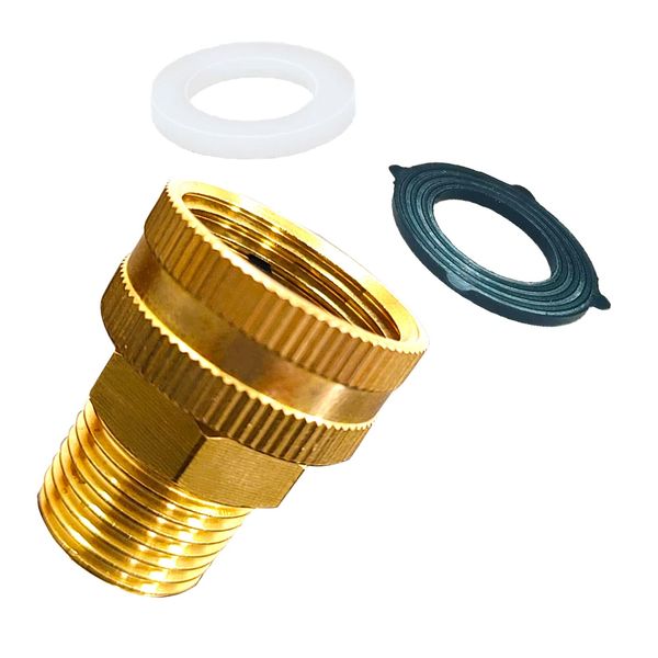 YOUHO Garden Hose Adapter Brass 3/4” GHT Female x 1/2” NPT Male Connector, GHT to NPT Adapter Brass Fitting, Garden Hose to Pipe Fittings Connect, Garden Pipe Joint Extension Repair Fitting