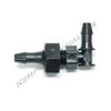 (4) 1/8" Hose Barb Bulkhead Elbow 90Â°, 1/4-28 UNF Thread Adapter w/ Hex Nut