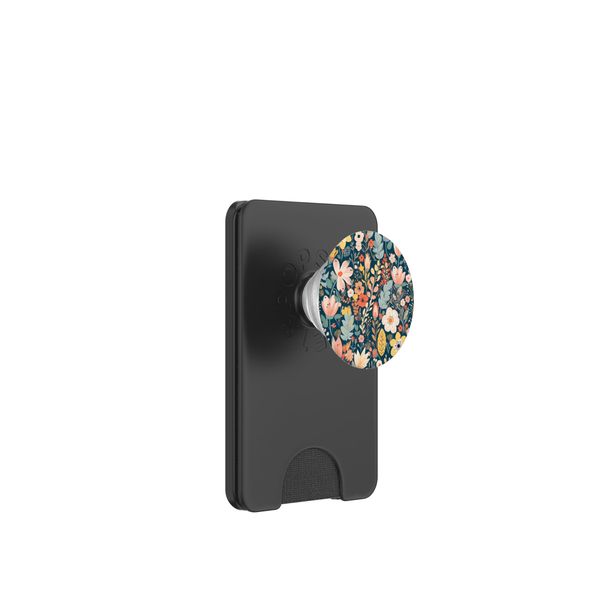 Colorful Contemporary Flower Pattern PopSockets PopWallet for MagSafe