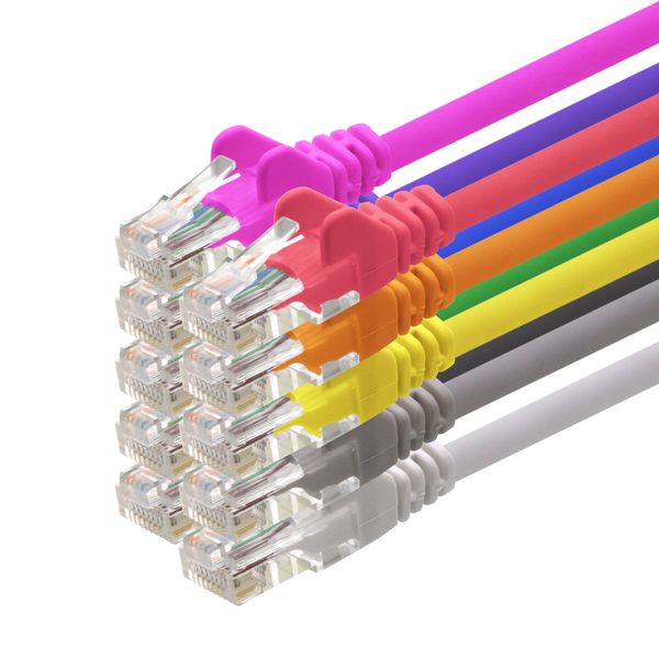 1aTTack CAT5 UTP Netzwerk-Patch-Kabel mit 2x RJ45 Stecker Set 10-Farben - 3,0 m