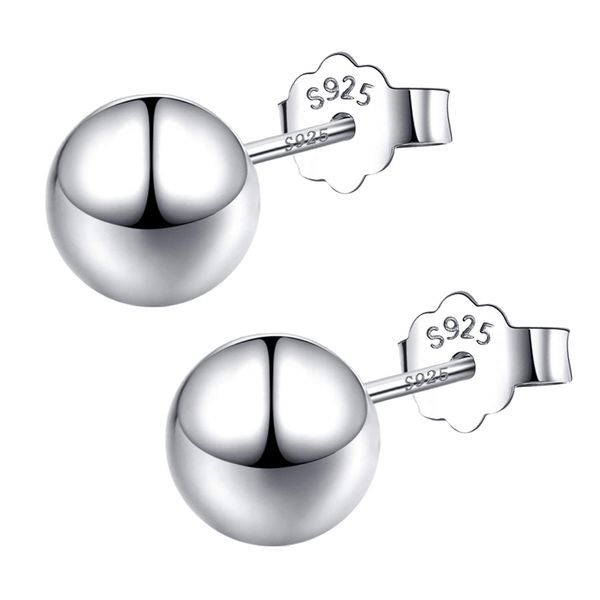 925 Sterling Silver Ball Stud Earrings Available in 3mm-10mm,Classic Round Ball Studs Hypoallergenic Jewelry (3mm)