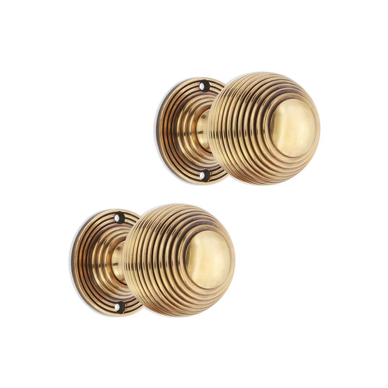 Infinity Decor Reeded Round Rim Mortice Door Knobs Pull Handles Set ...