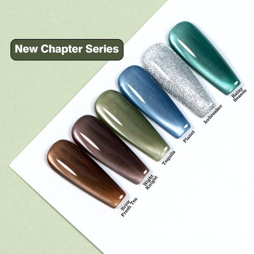 Adhere 12ml 6pcs Magnetic Cat Eye Gel Nail Polish Kit - Brown Green Blue White Gel para uñas Glitter Shining Nail Gel Polish Soak Off UV Magnetic Gel Nail Varnish