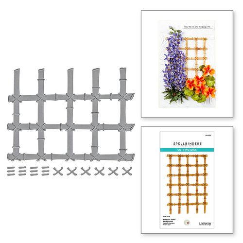 Spellbinders Bamboo Trellis Background Etched Dies, Metal