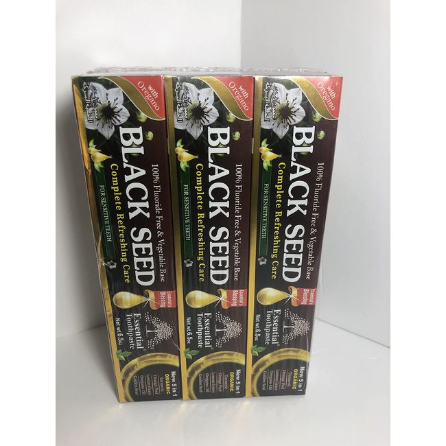 Essential Palace Organic Black Seed Toothpaste 100% Fluoride Free & Vegetable Base (6 Pack) 6.5oz
