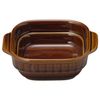 Three Pottery Au Gratin Dish Chocolate Stacking Square Brown