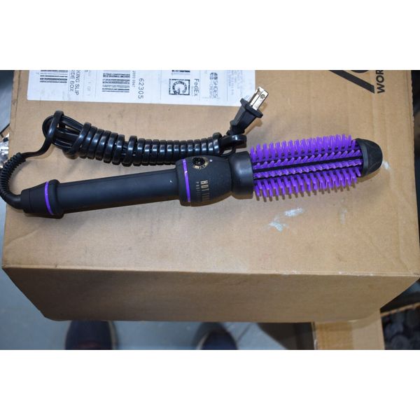 HOT TOOLS Professional Ceramic Silicone Bristle Brush Styling Iron 2 inch PURPLE