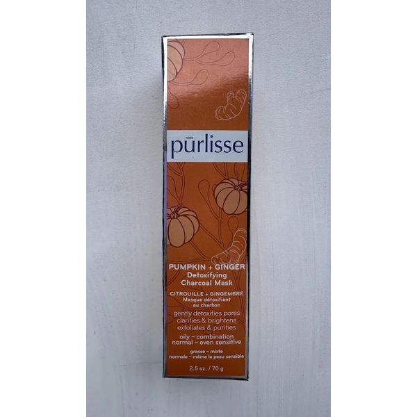 Purlisse Pumpkin & Ginger Detoxifying Charcoal Mask 70g/2.5oz Full Size Sealed