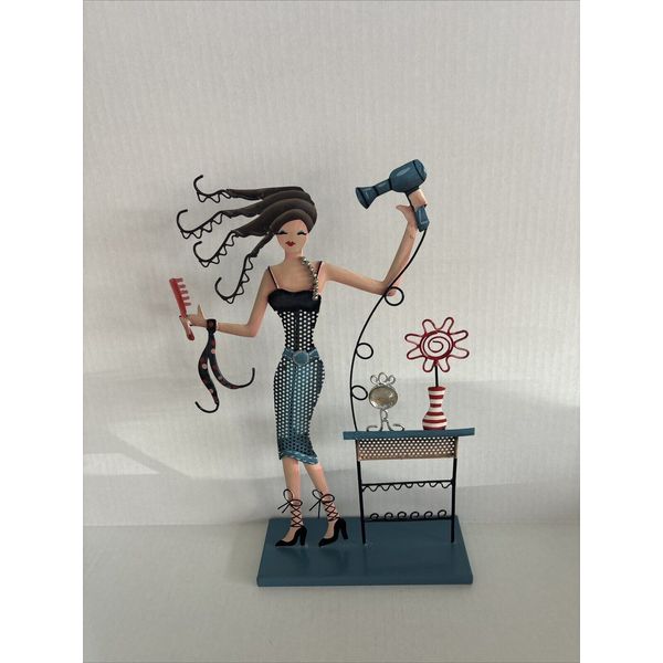 Cosmetologist/Hairdresser Woman Metal Jewelry Holder Home DecoMade In Italy