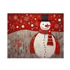 20x16 Minimalist Red Snowman Canvas Wall Art