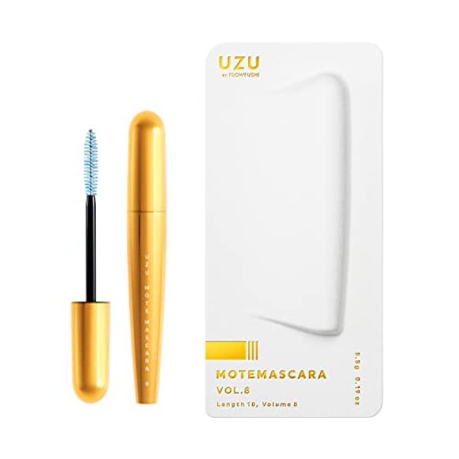 UZU BY FLOWFUSHI Mote Mascara [VOL8 - Natural Volume] Eyelash Care Water Resistant Off Hot Water Alcohol Free Hypoallergenic