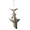 Large 45 Inch Nautical Beach Rustic Metal Shark Rope Hanger Wall Decor