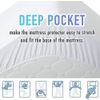 Queen Size Checkered Mattress Cover Soft Comfortable Cooling Breathable Pad