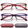 EYEURL Reading Glasses Women Blue Light Blocking - Set of 2 Pattern Design Value Computer Readers (Purple/Red, 1.5)