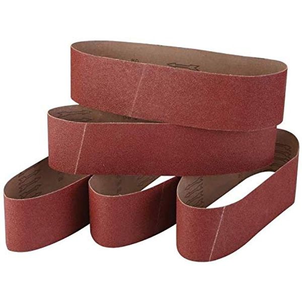 4 x 36 Inch Sanding Belts, 320/400/600/800/1000 Grits Mix Fine Grit, Belt Sander Tool for Woodworking, Metal Polishing, Aluminum Oxide Sanding Belts (5 Pack)